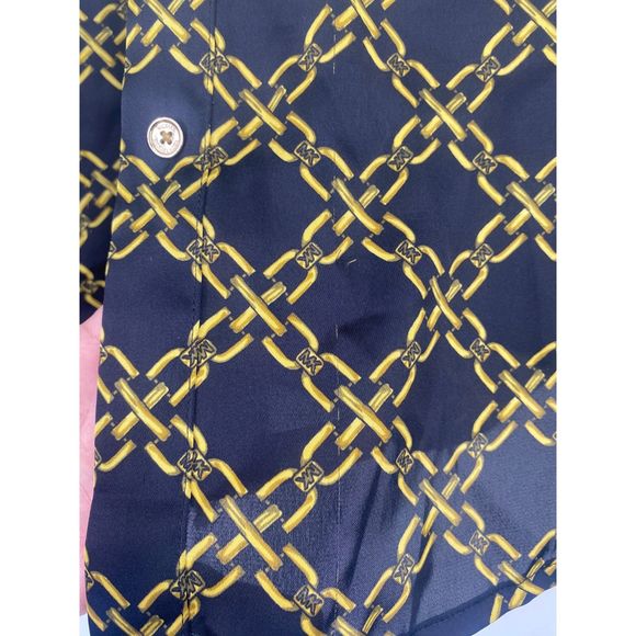 Michael by Michael Kors Women's Black and Gold Chain print Blouse Shirt Sz 6 - Picture 7 of 11